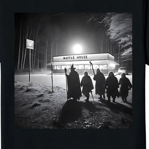 Lord of the Rings Waffle House Parody T-Shirt — Funny Fellowship Te - Picture 2 of 5